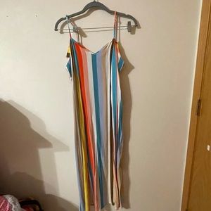 Rainbow Stripe Maxi Dress